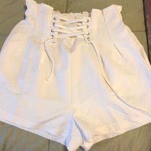 White stretchy shorts